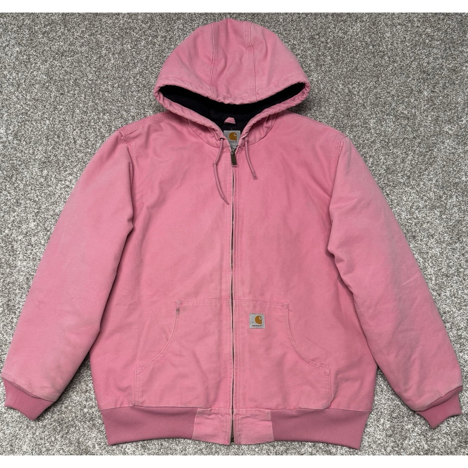 Carhartt Active Jacket Womens Xl 16/18 Quilt Lined Hooded Pink Rose Wj130 Pkr
